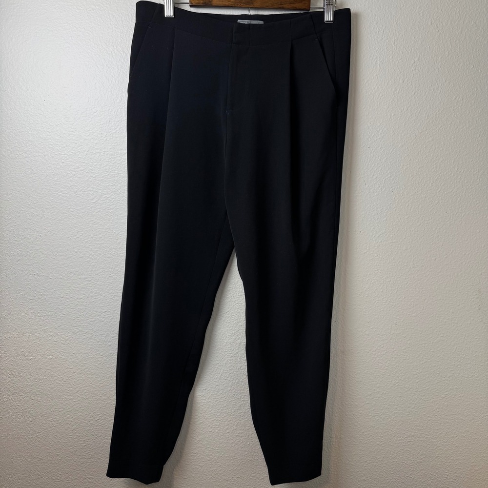 Vince Black Pleated Tapered Jogger Trousers Pants Size 6